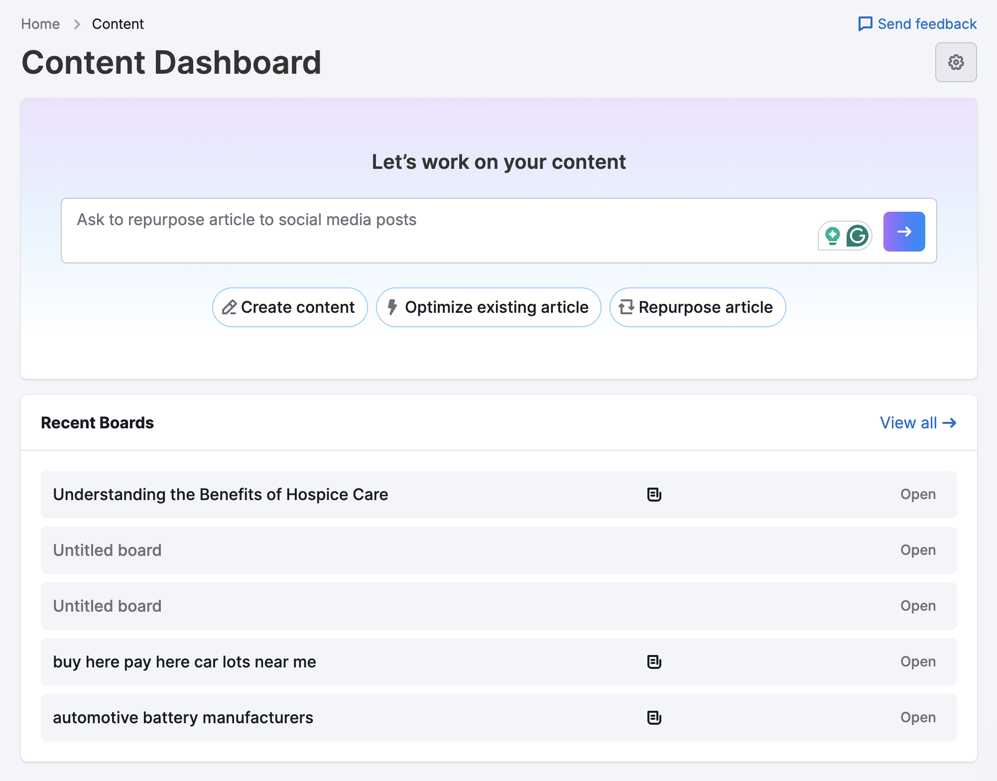 لوحة Content Toolkit الرسمية من Semrush