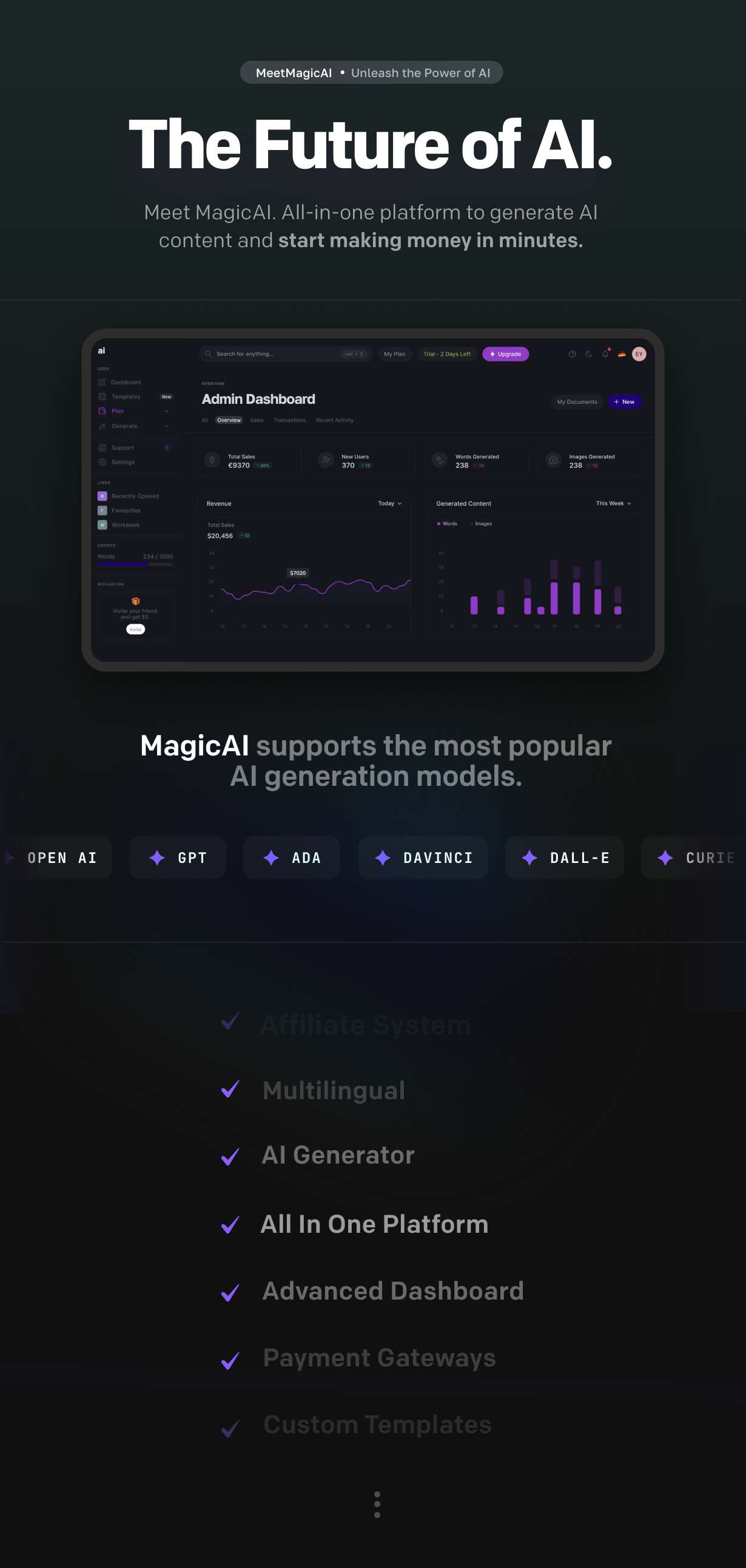 واجهة منتج MagicAI